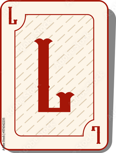 Playing Card Letter Alphabet Vector Element L