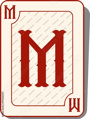 Playing Card Letter Alphabet Vector Element M