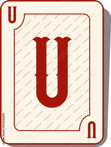 Playing Card Letter Alphabet Vector Element U