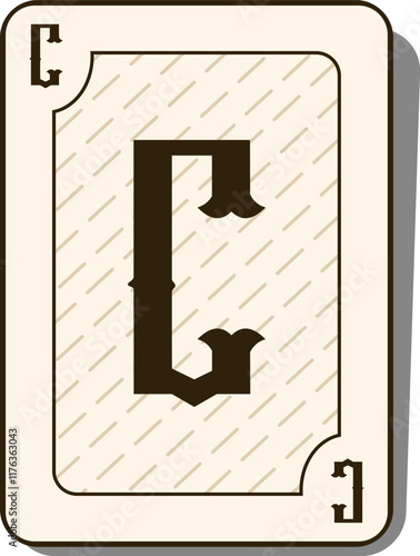 Playing Card Letter Alphabet Vector Element C