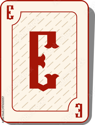 Playing Card Letter Alphabet Vector Element E