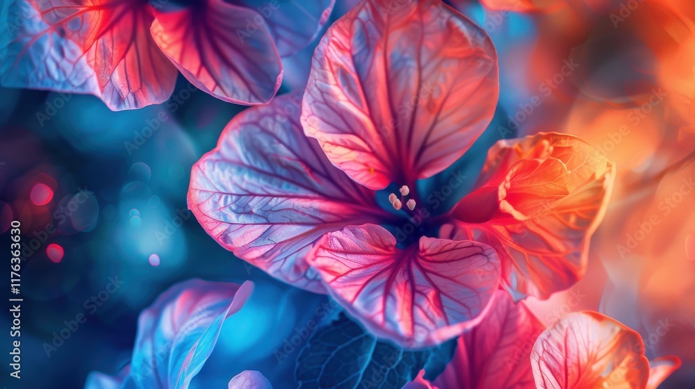 Obraz premium Vibrant Close-up of Colorful Flowers with Delicate Petals and Soft Background, Capturing the Essence of Nature's Beauty and Serenity in a Dreamlike Atmosphere