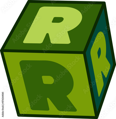 Dice Letter Alphabet Vector Element R