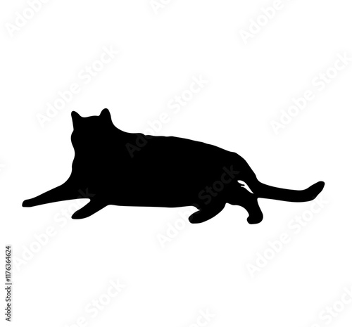 Sleepy Cat Silhouette