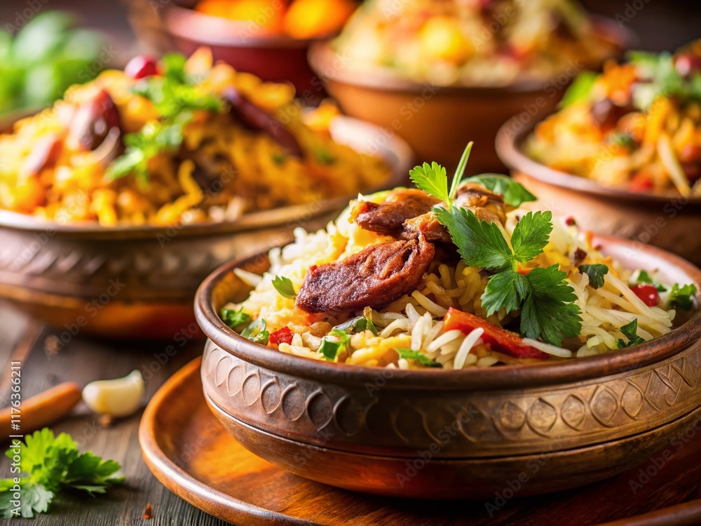 Tilt-Shift Photography of Aromatic Biryani Rice Tilt-Shift Photography of Aromatic Biryani Rice