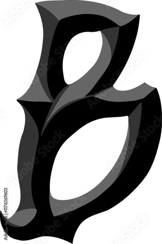 Heavy Metal Letter Alphabet Vector Element B