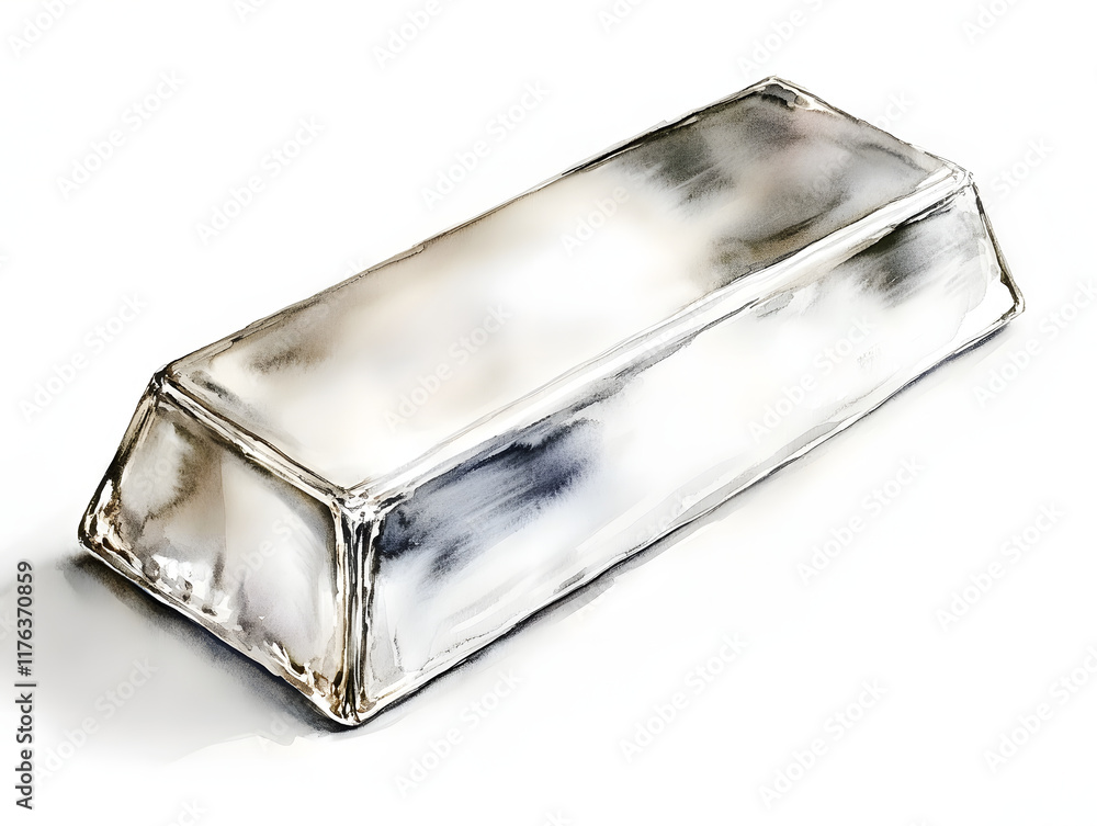 refined silver bar with smooth surface reflecting gentle light, showcasing its metallic sheen and elegant shape. This artwork captures essence of luxury and value refined silver bar with smooth surface reflecting gentle light, showcasing its metallic sheen and elegant shape. This artwork captures essence of luxury and value