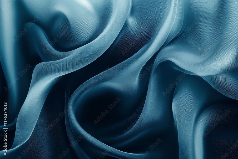 Obraz premium Abstract blue silk fabric texture.