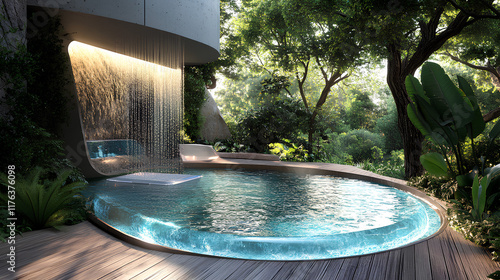 swimming pool with blue water