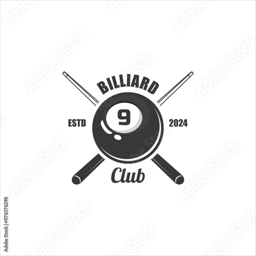 Billiard logo snooker logo sport design template snooker team emblem badge tournament logo design vector illustration
