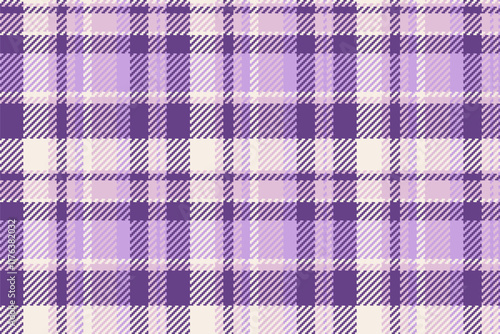 Path texture fabric textile, expensive check plaid seamless. Fuzzy background vector tartan pattern in light and violet colors.