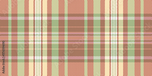 Elegant plaid pattern in muted greens, creams, and reds. Perfect for textile design, website backgrounds, or crafting projects.  Offers a timeless and versatile aesthetic.