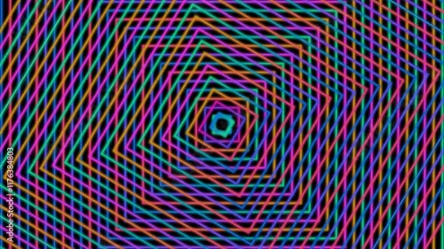 colorful neon abstract geometric polygon movement background video