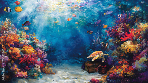 coral reef in the blue