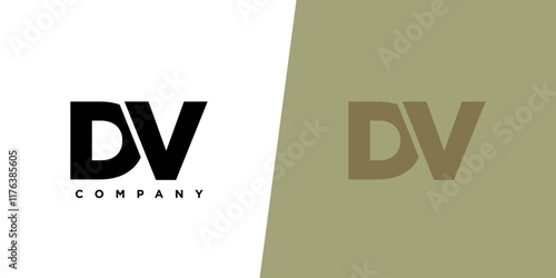 Letter D and V, DV logo design template. Minimal monogram initial based logotype.