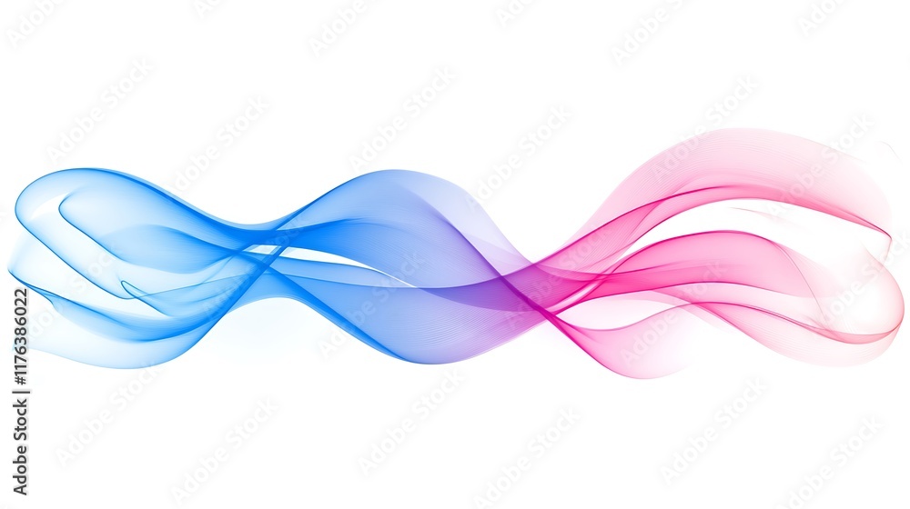 Fototapeta premium Abstract Blue and Pink Wave Design Illustration