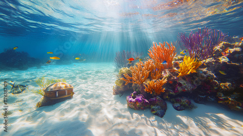 Wallpaper Mural coral reef in the sea Torontodigital.ca