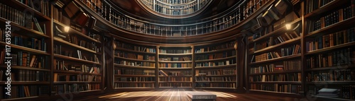 Wallpaper Mural An interdimensional library with portals to different worlds between the shelves Torontodigital.ca