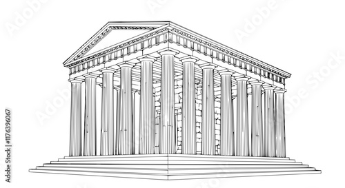 Architectural Masterpiece: Gazebo with Columns & Arches 2D Vector