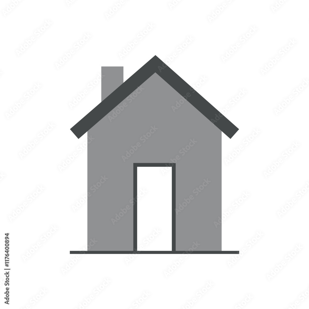 gray house icon for home navigation and real estate design projects gray house icon for home navigation and real estate design projects