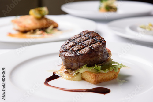 Sirloin steak cooked medium rare