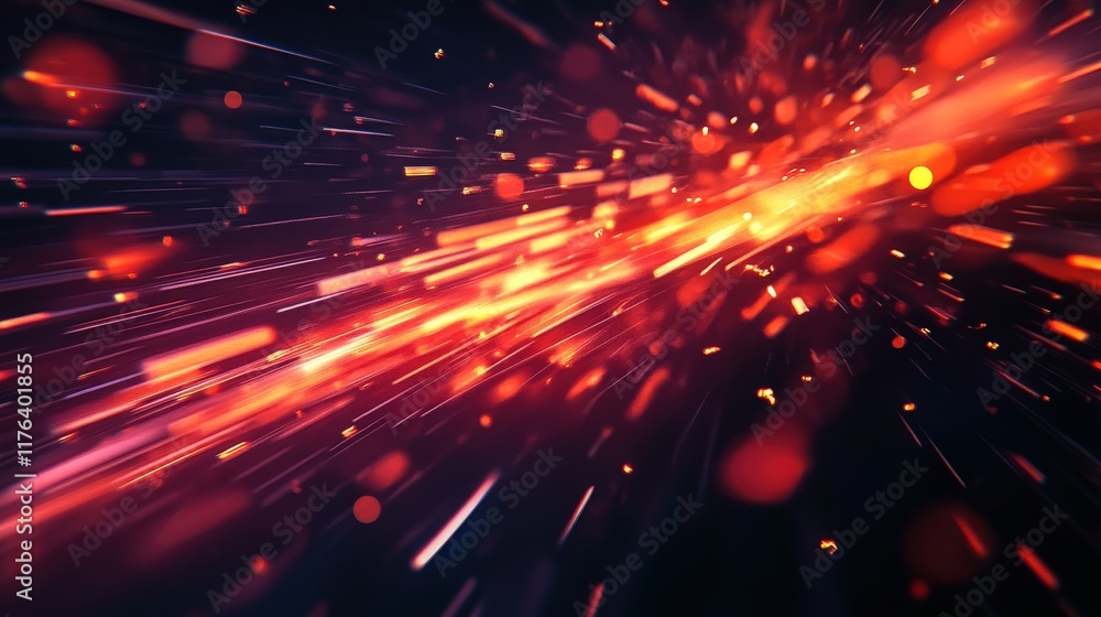 Obraz premium Abstract Futuristic Background Illustrating Speed and Motion with Dynamic Blurs and Vibrant Colors for Creative Projects