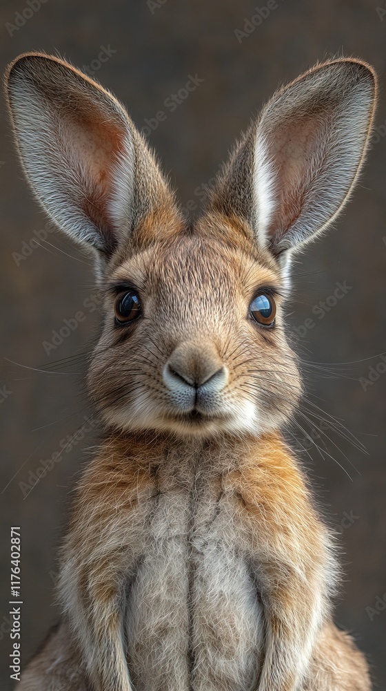 Fototapeta premium A close-up portrait of a rabbit showcasing its expressive features and fur texture.