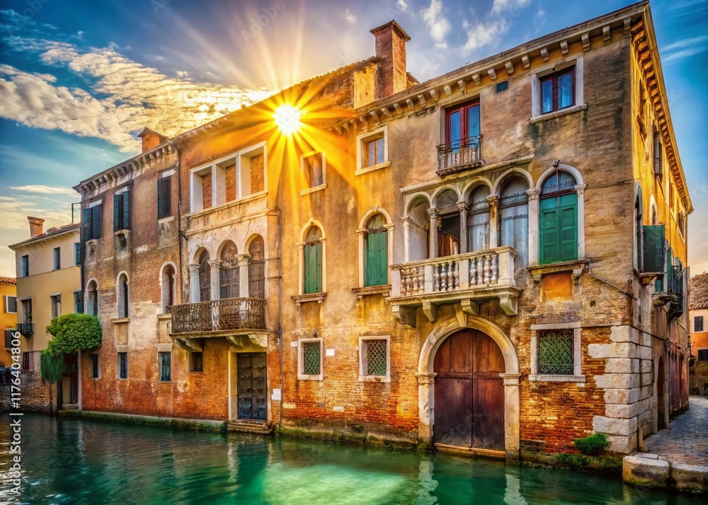 Venetian Charm: Historic House in Veneto, Italy - Stock Photo Venetian Charm: Historic House in Veneto, Italy - Stock Photo