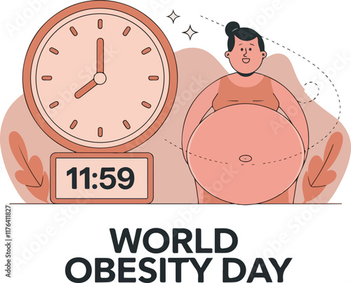world obesity day, card, vector