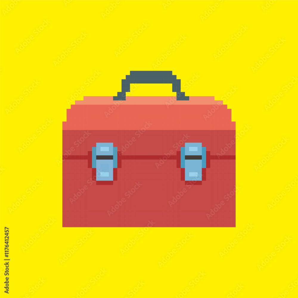 tool box pixel art, vector illustration on isolated background. tool box pixel art, vector illustration on isolated background.