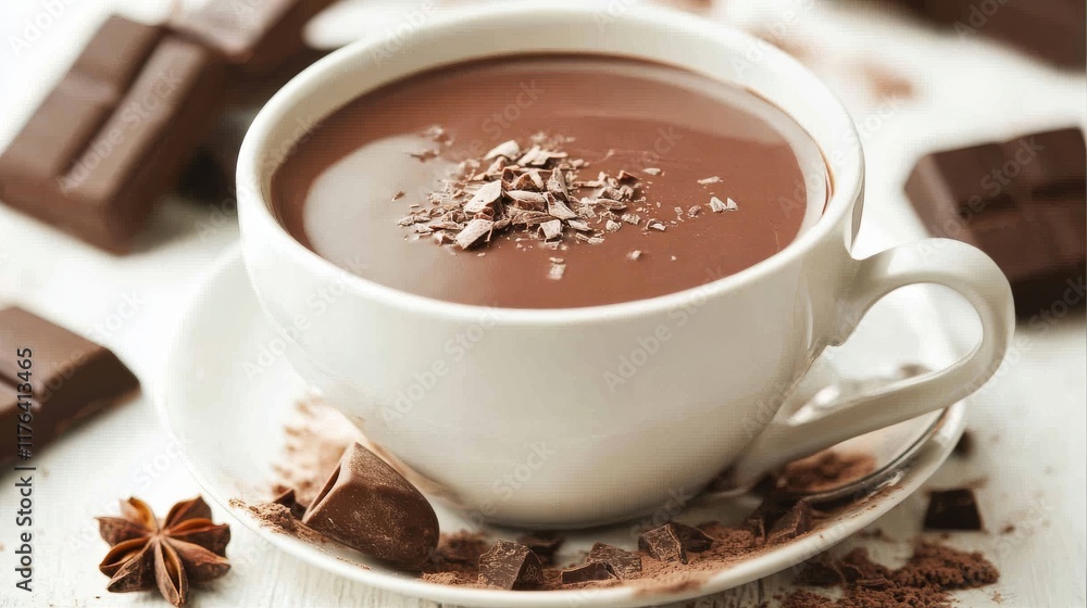 Obraz premium a cup of hot chocolate in the morning 