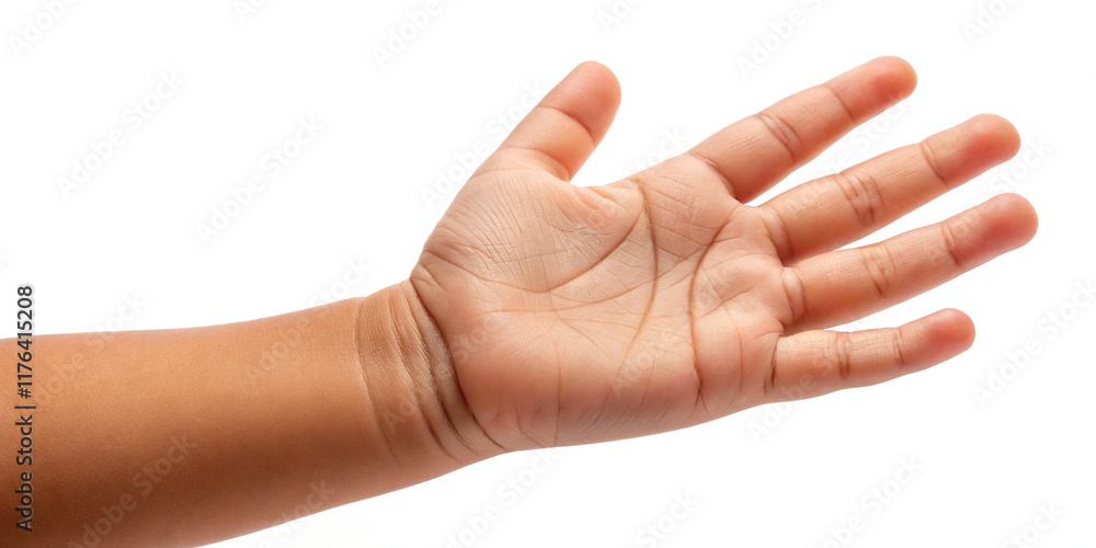 Child's Hand Isolated on a Clean White Background for Educational Use Child's Hand Isolated on a Clean White Background for Educational Use
