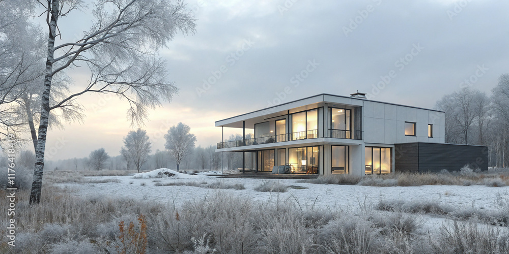 Modern House in a Cold Landscape for Unique Architectural Perspectives Modern House in a Cold Landscape for Unique Architectural Perspectives