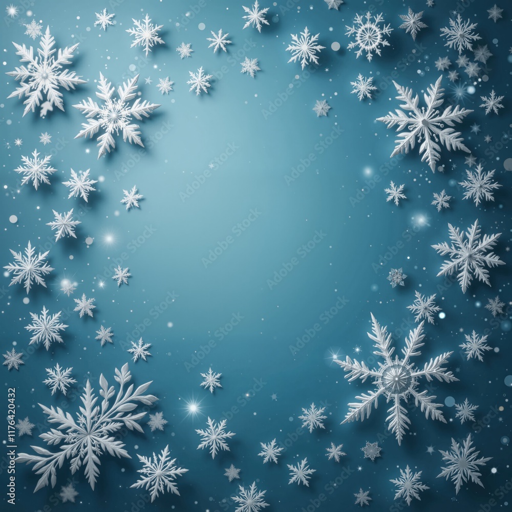 abstract winter background, with snowflake elements and bokeh light abstract winter background, with snowflake elements and bokeh light