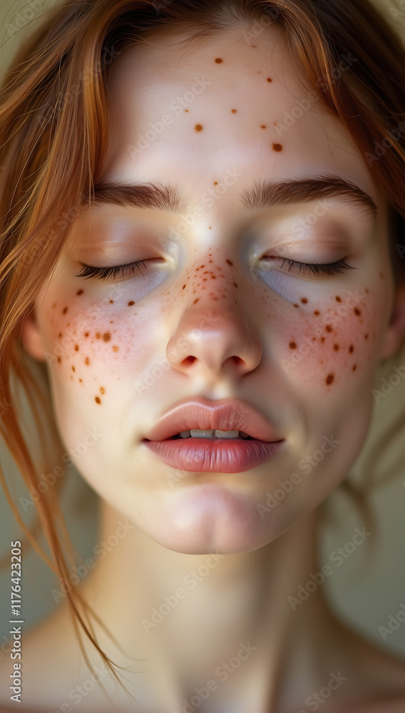“Extreme Closeup of a Face with Freckles Highlighting Natural Beauty” – A fresh, unretouched face with prominent freckles and natural skin texture, celebrating individuality and authenticity.
“Extreme Closeup of a Face with Freckles Highlighting Natural Beauty” – A fresh, unretouched face with prominent freckles and natural skin texture, celebrating individuality and authenticity.