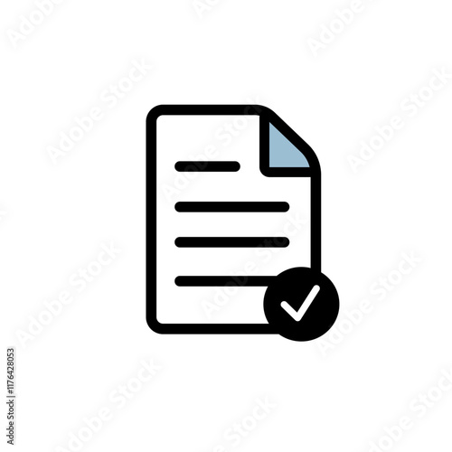list approved icon vector line art, schedule, task soft blue colour