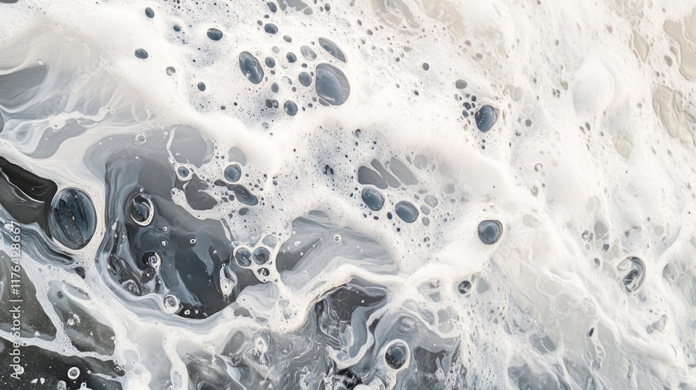 Transparent calm water surface in white-grey tones, with detailed splashes and bubbles under sunlight, offering a trendy abstract design Transparent calm water surface in white-grey tones, with detailed splashes and bubbles under sunlight, offering a trendy abstract design