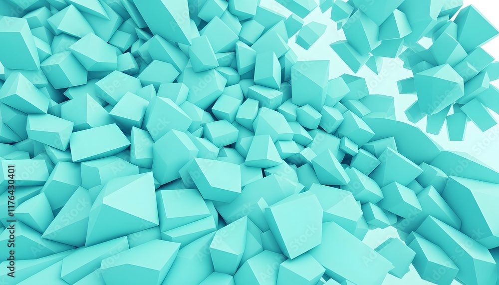 Abstract Turquoise Geometric 3D Render: A Stunning Visual of Interlocking Polygons Abstract Turquoise Geometric 3D Render: A Stunning Visual of Interlocking Polygons