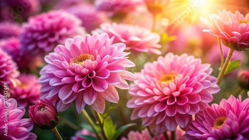 Vibrant Pink Flowers in Sunlight - High-Resolution Stock Photo