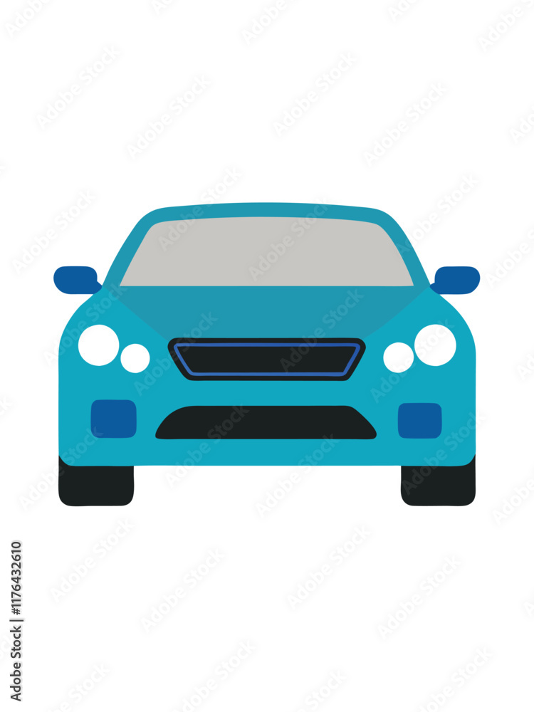 Car front view flat illustration on white background
Car front view flat illustration on white background