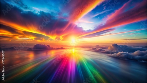 Vibrant Rainbow Gradient Long Exposure Abstract Background Art