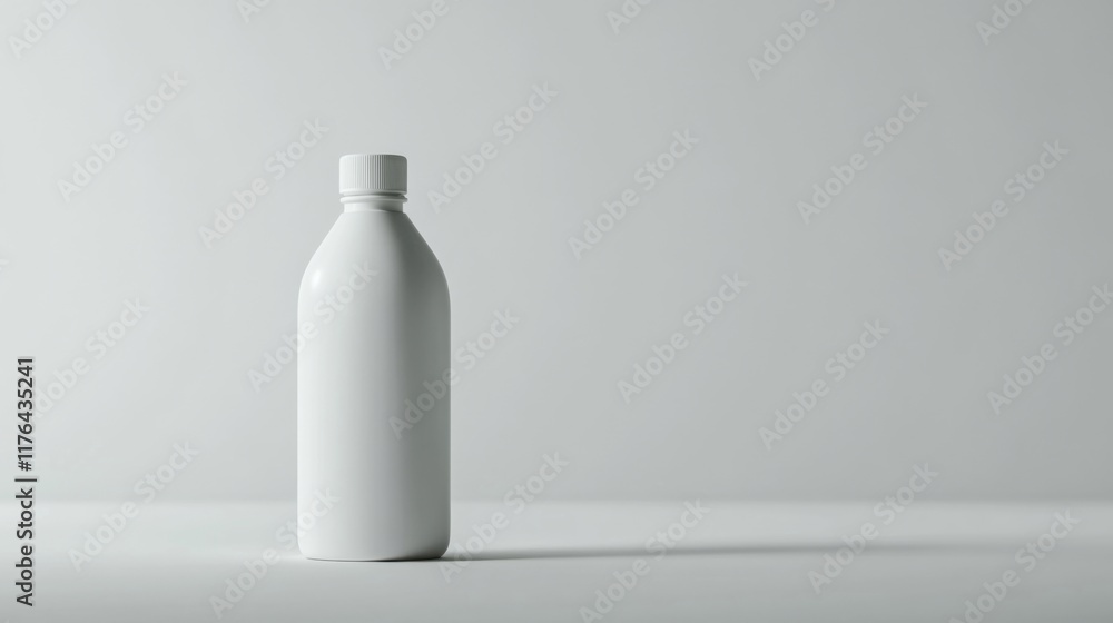 a white bottle with a white cap on a white surface a white bottle with a white cap on a white surface
