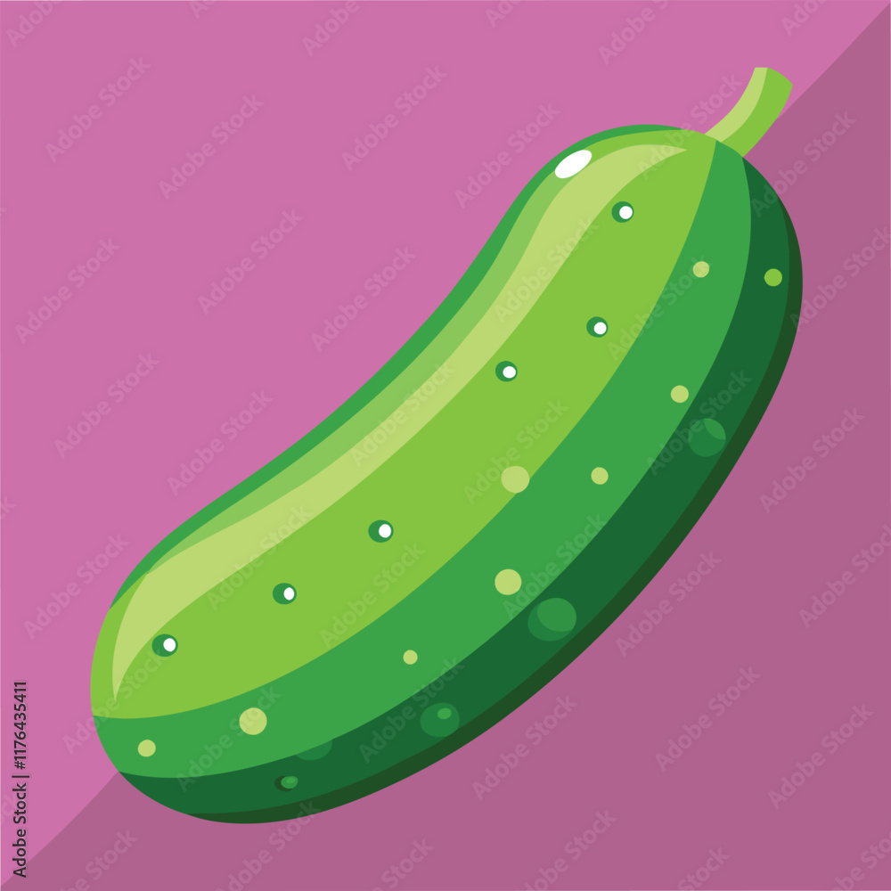 Crisp Green Cucumber Food Vector Art for Healthy Cuisine Design Crisp Green Cucumber Food Vector Art for Healthy Cuisine Design