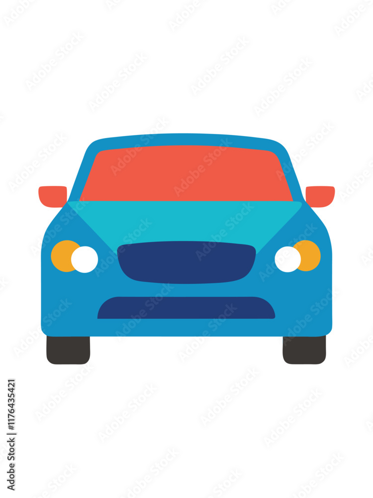 Car front view flat illustration on white background
Car front view flat illustration on white background