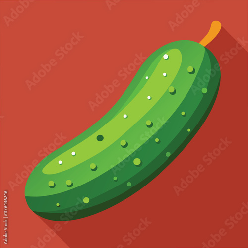 Crisp Green Cucumber Food Vector Art for Healthy Cuisine Design