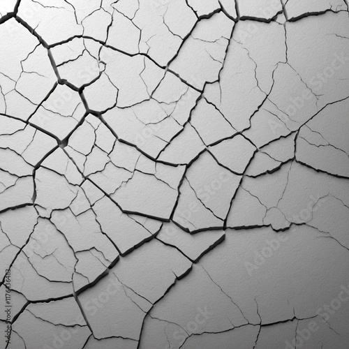 Large cracks on isolated background. Cracks texture for design.