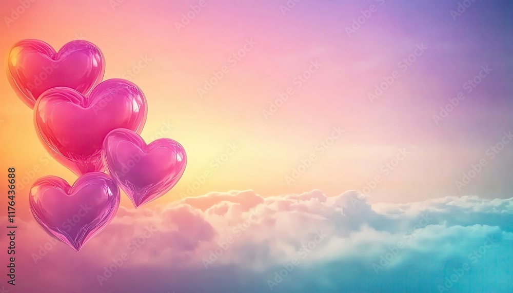 Valentine's Day Sky Hues concept, Subtle Valentine's sky gradient with muted pinks and purples Valentine's Day Sky Hues concept, Subtle Valentine's sky gradient with muted pinks and purples