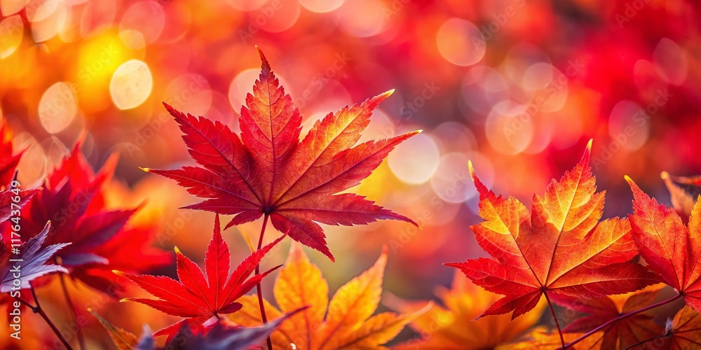 Vibrant Red Maple Leaves Autumn Background - High-Resolution Fall Nature Stock Photo Vibrant Red Maple Leaves Autumn Background - High-Resolution Fall Nature Stock Photo