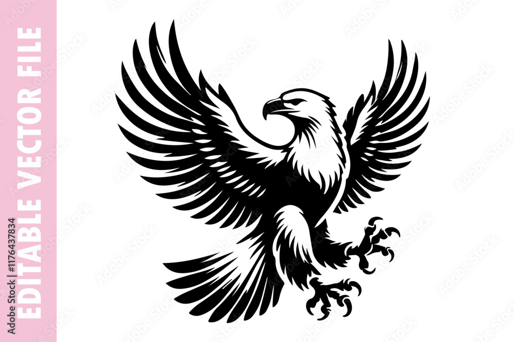 Obraz premium eagle with wings, eagle vector design 