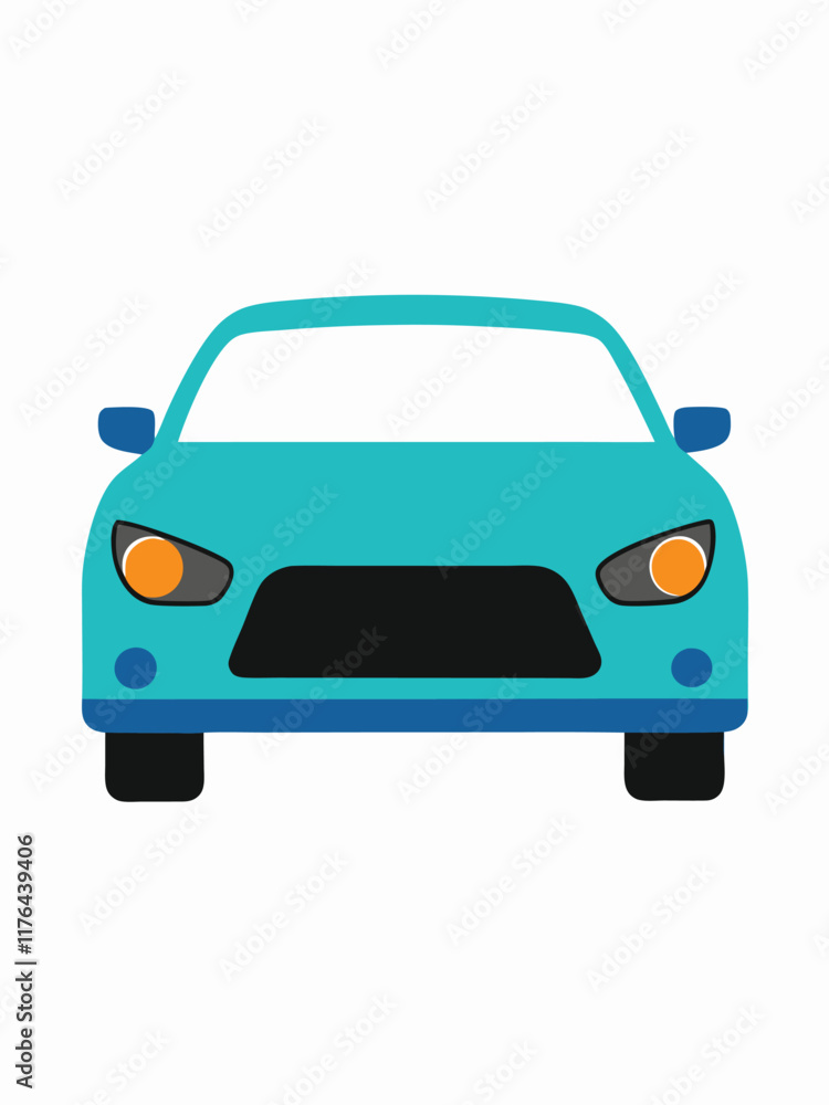 Car front view flat illustration on white background
Car front view flat illustration on white background